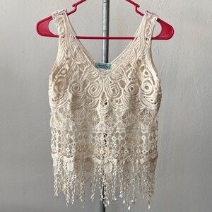 Vintage Boho Hippie Western Knit Top Size 10